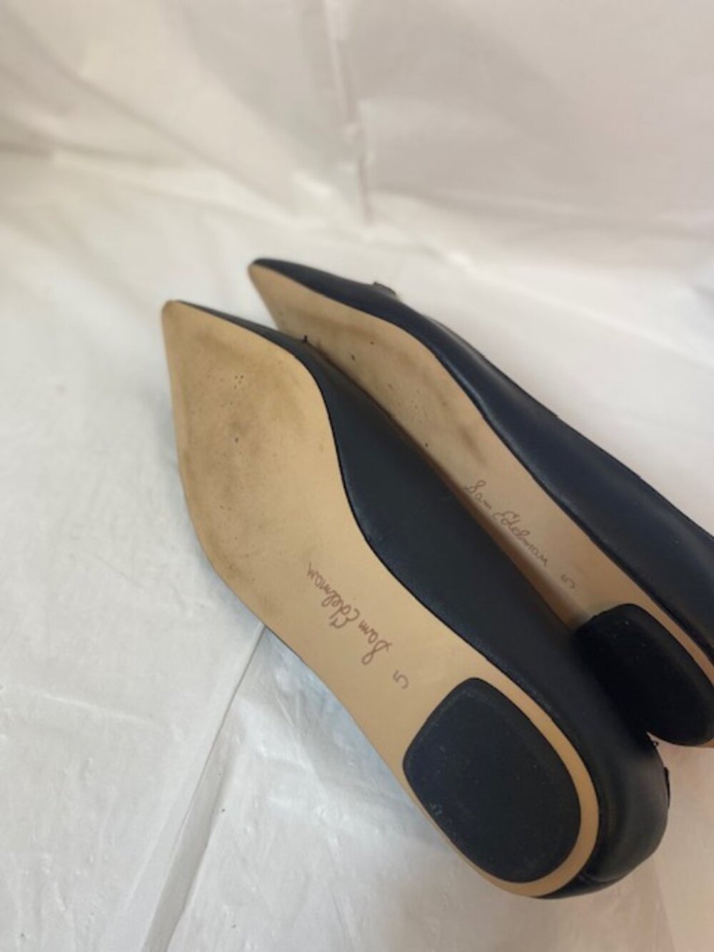 Sam Edelman Nori Pointed-Toe Black Leather Horsebit Flats - Women's Size 5M - Picture 6 of 6